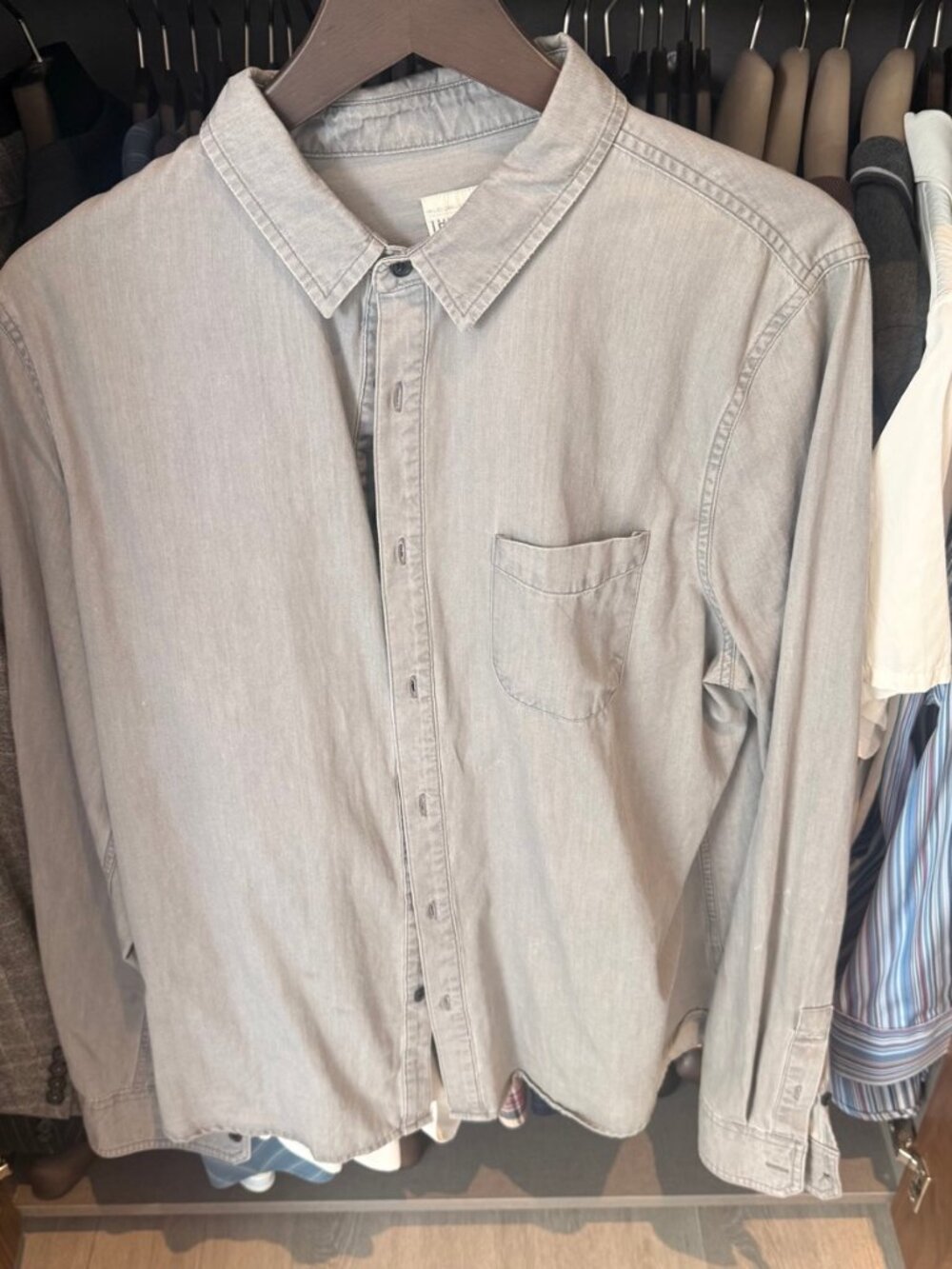Joe's Jeans 'The Shirt' Gray Chambray Button-Up Shirt – L